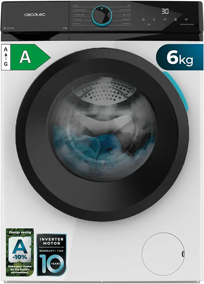 Cecotec - Bolero DressCode 6160 - 6kg, 1200tr/min, moteur Inverter