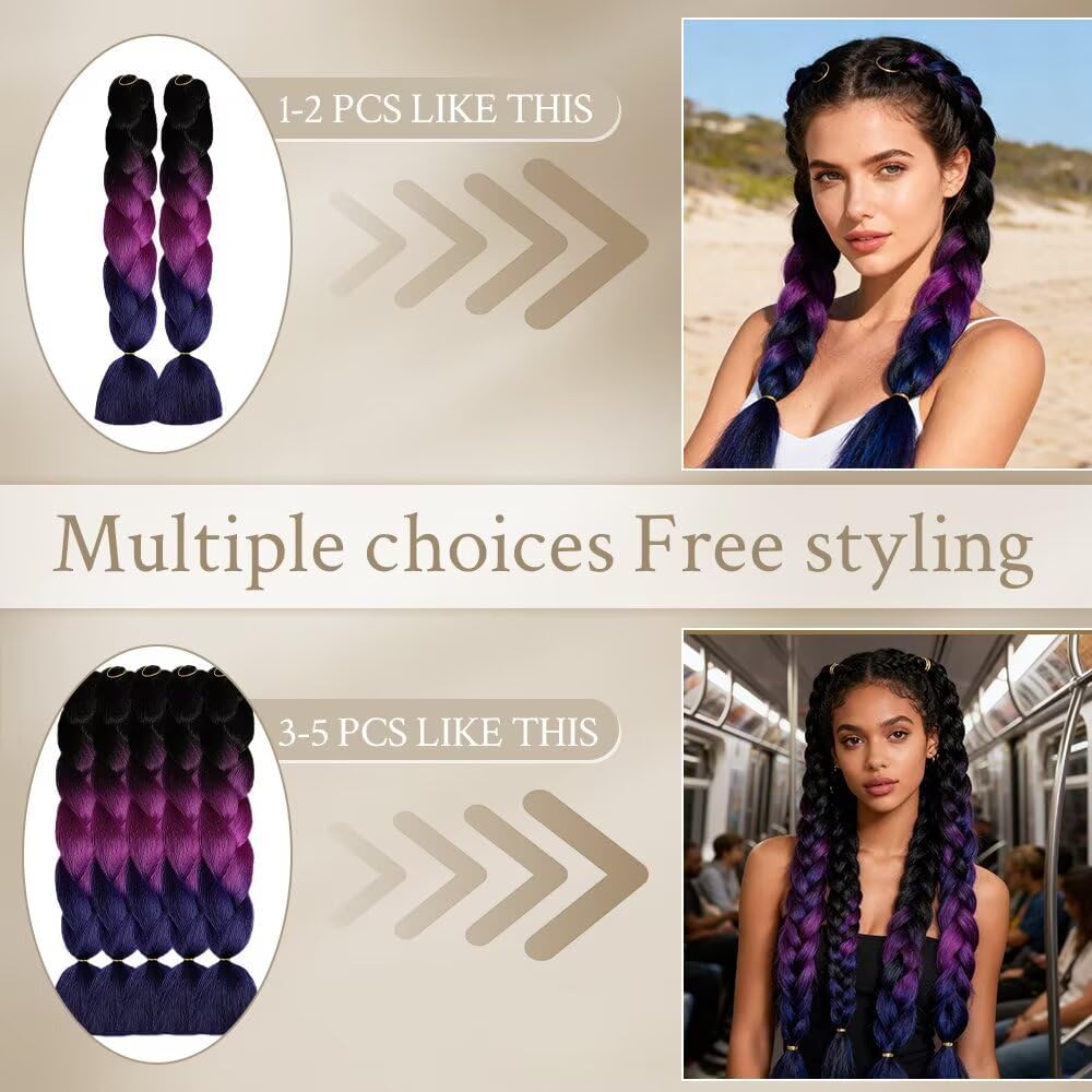 Meches tresse - ombre synthétiques 24