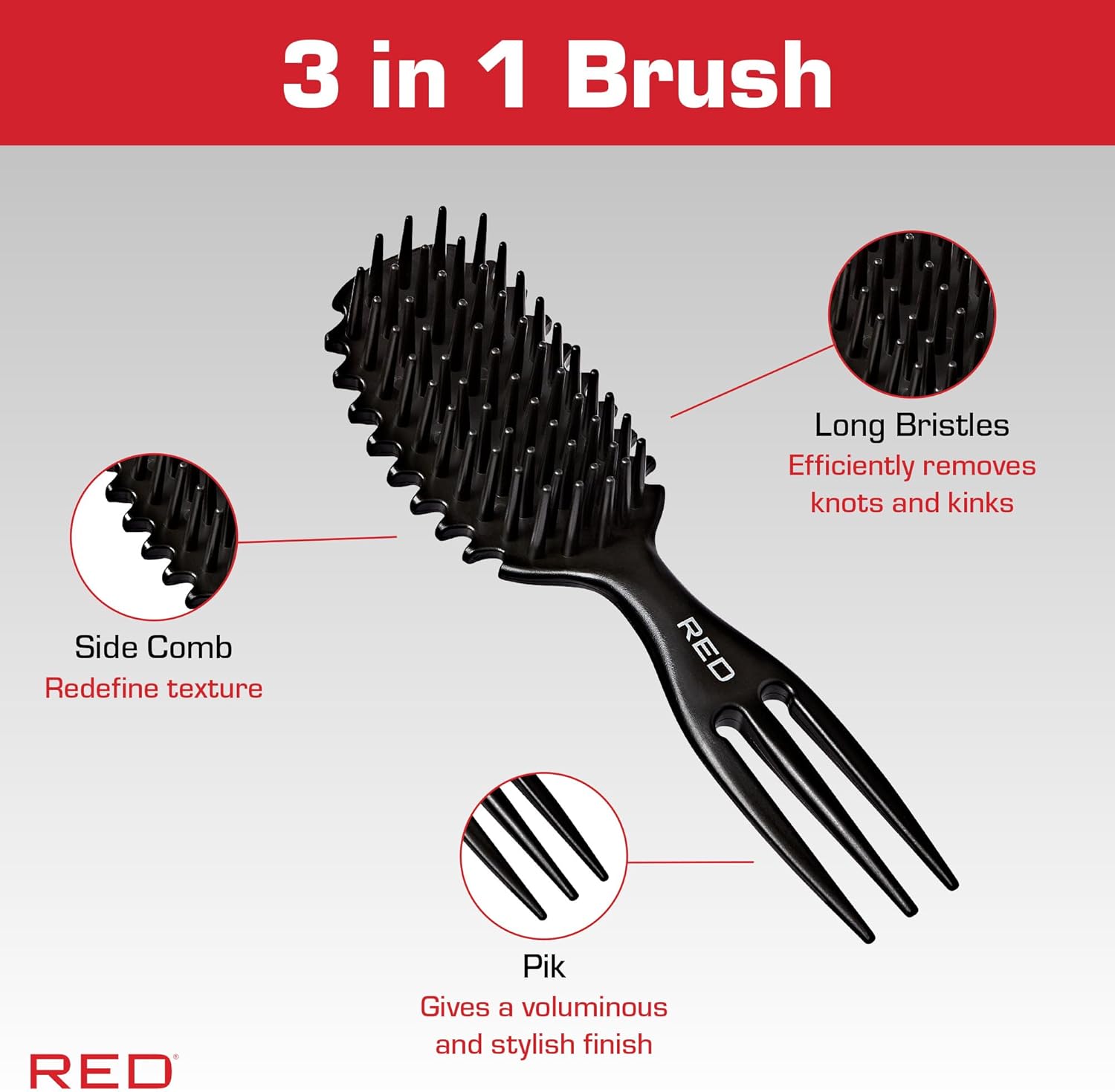 Curl & Care - Brosse démêlante, massante, douce cheveux, format compact