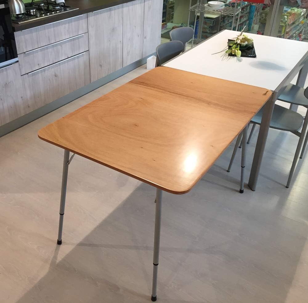 Castelmerlino - Table extensible marine 120x80 cm, pieds réglables 65-85 cm