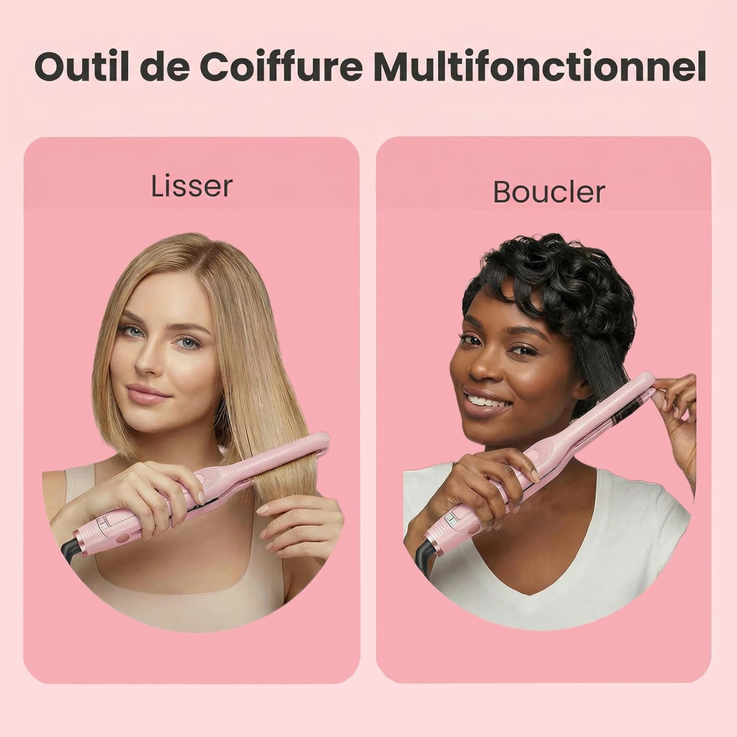 SAOSA - mini lisseur 2-en-1 - compact céramique, 90-210°C, double tension