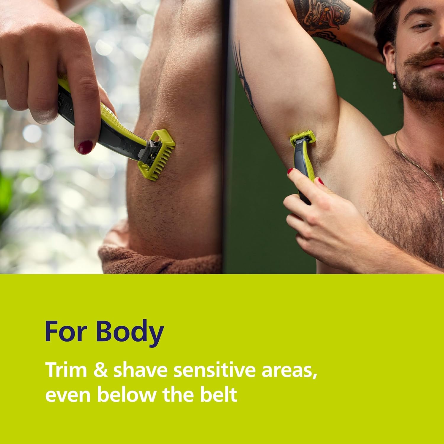 Philips - OneBlade 360 - tondeuse visage et corps, 3 lames, peignes 1/3/5 mm, étanche, QP2824/31