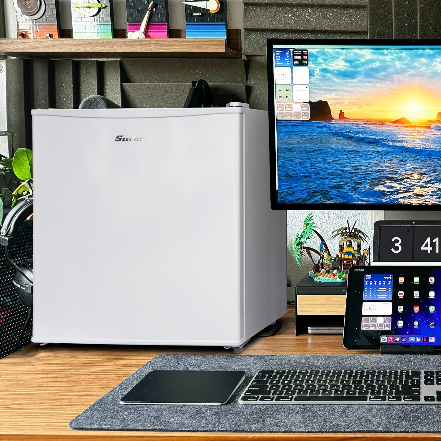 Smad - Mini frigo 48L - porte réversible, 0-10°C, blanc, compact