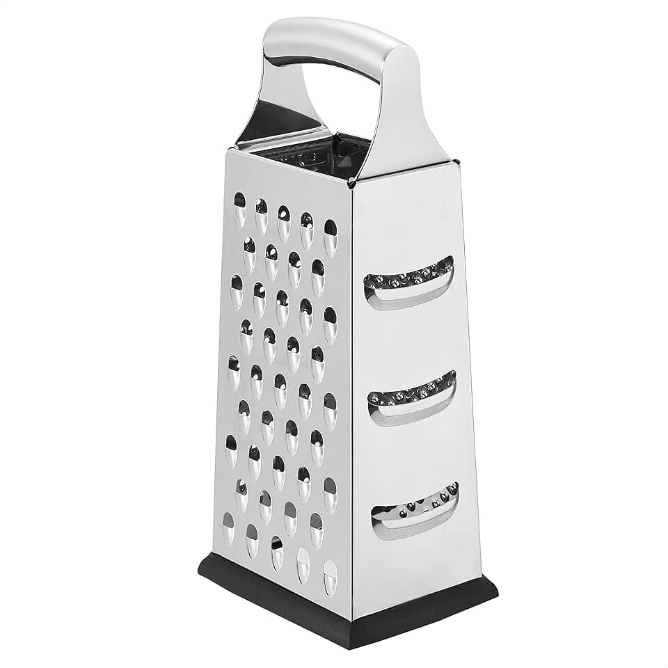 maxi-dealzz Basics - Râpe à fromage 4 côtés - 22,8 cm - inox, base antidérapante