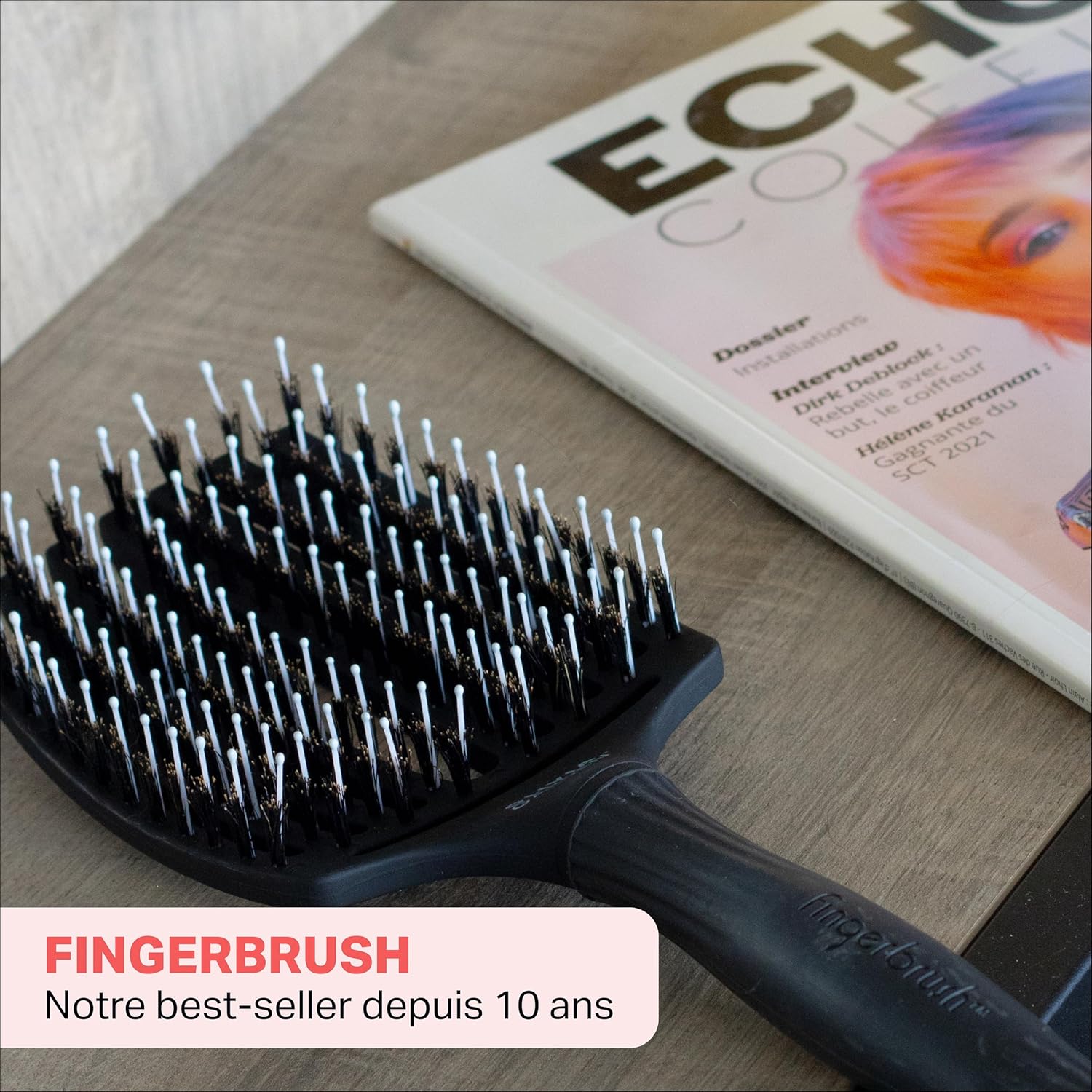 Olivia Garden - Fingerbrush Care Iconic - démêlage cheveux, poils sanglier et nylon, brillance et douceur