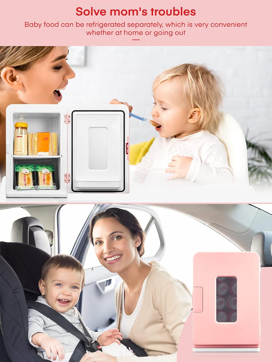 NORTHCLAN - mini frigo chambre 15L, silencieux, chaud/froid, 12V/220V