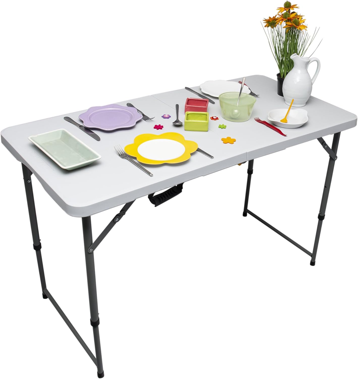 Werka Pro - Table pliante réglable 120x60x74cm - pieds ajustables