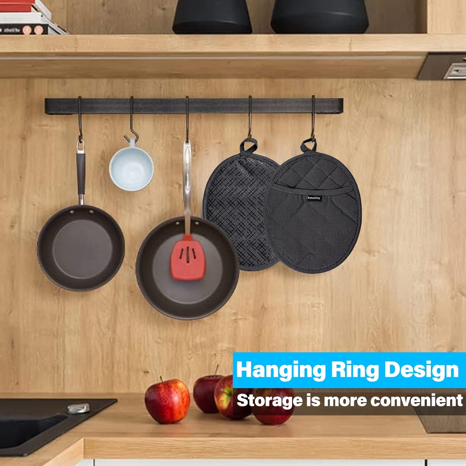 Maniques Cuisine - 2 en 1 - 260°C résistance - silicone antidérapant - noir