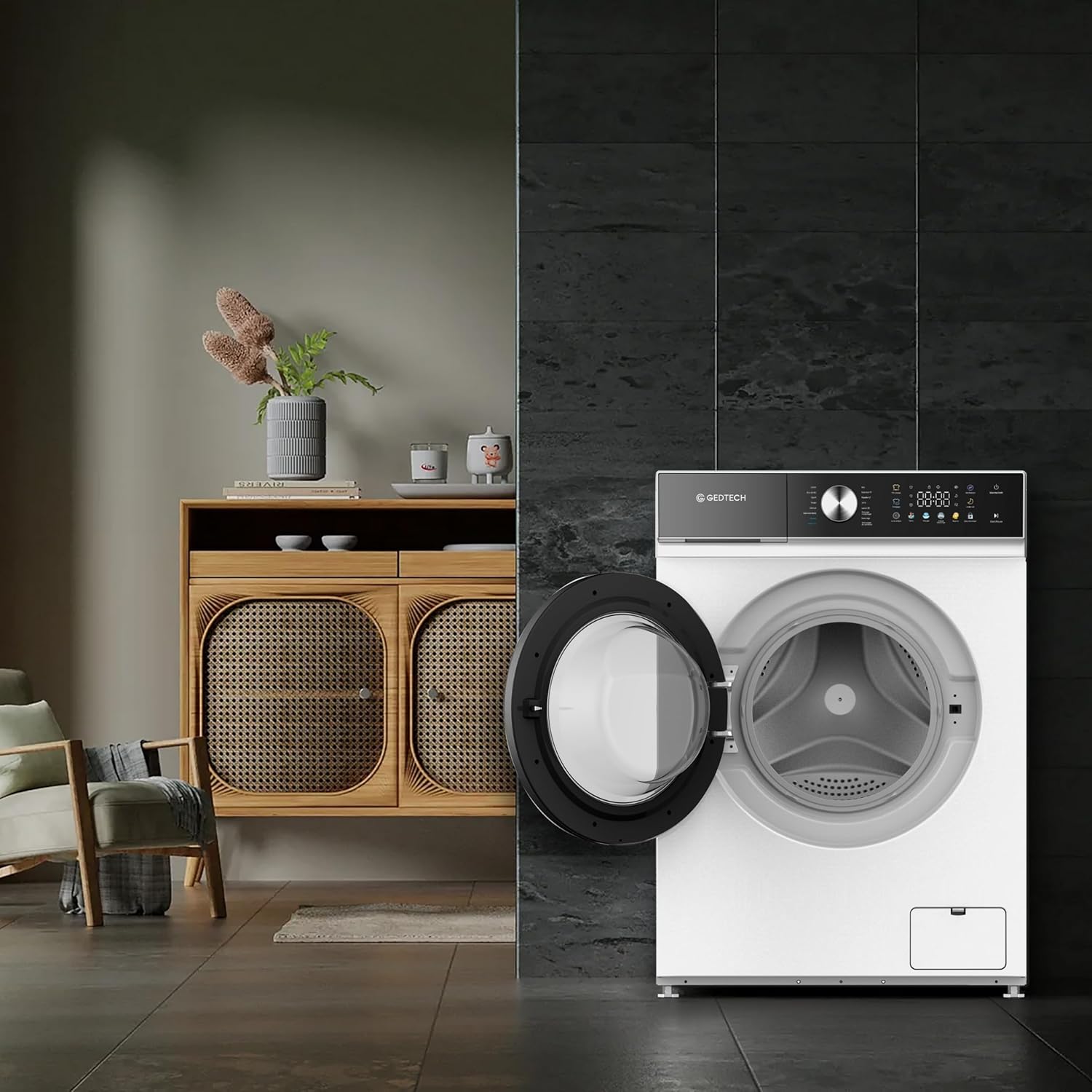 GEDTECH - lave-linge frontal 8kg, 1200tr/mn, LED, eco, GLLPS81400WH