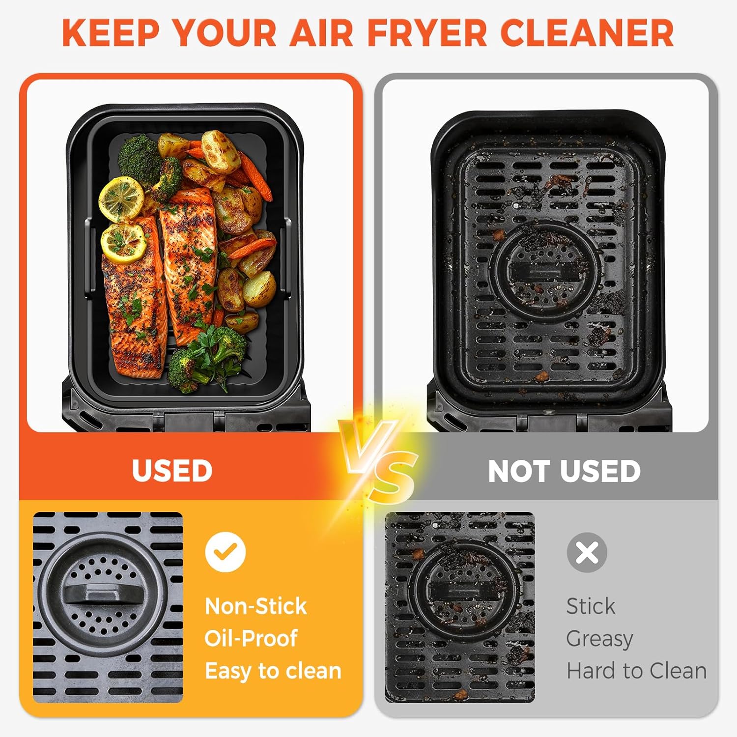 Diboniur - Accessoires friteuse silicone - 7,6L-9,5L - Lot de 2, réutilisable, lave-vaisselle