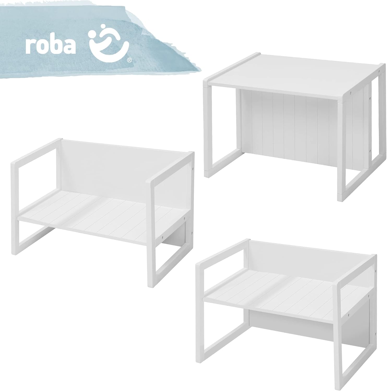 Roba - Banc Enfant 2en1 ajustable, bois, 57x44cm, table/bureau, 60kg