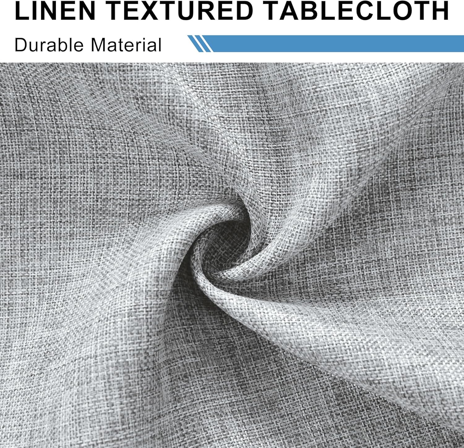 DWCN - nappe aspect lin 160x320cm - lavable, imperméable, gris clair