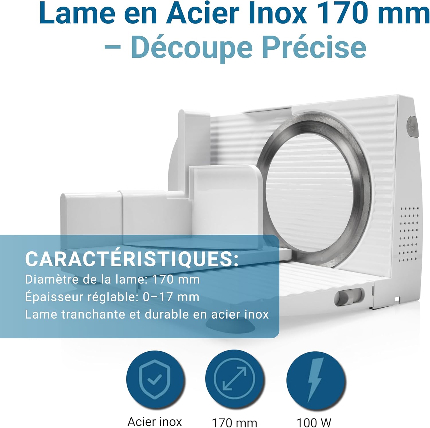 EUREL - trancheuse électrique RS44 - lame 170 mm - épaisseur réglable, moteur 80W