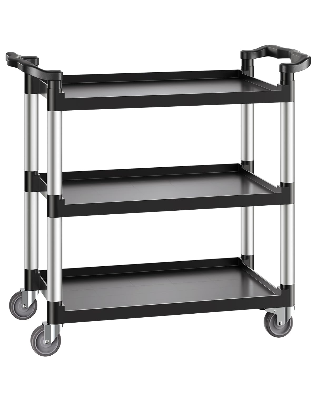 VEVOR - chariot de service 3 niveaux 1060x490x980mm, roulettes pivotantes