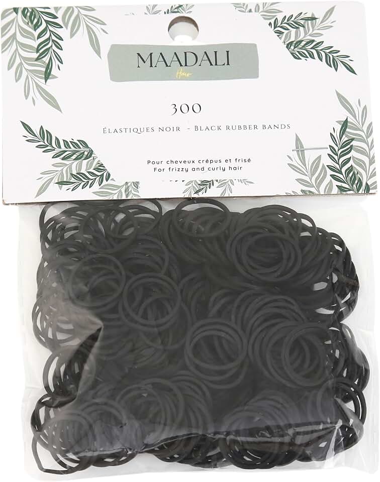 Élastiques cheveux afro/crepus/frisé/bouclé - noirs - tailles mini/petit - adaptés types 3C 4A 4B 4C