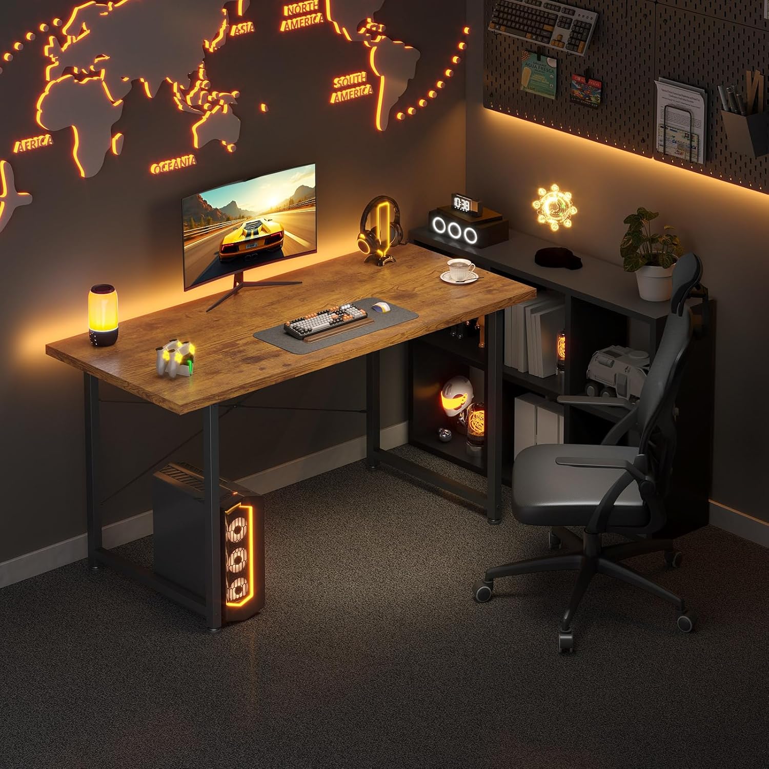 ODK - bureau informatique - 120x48cm - table d'étude marron