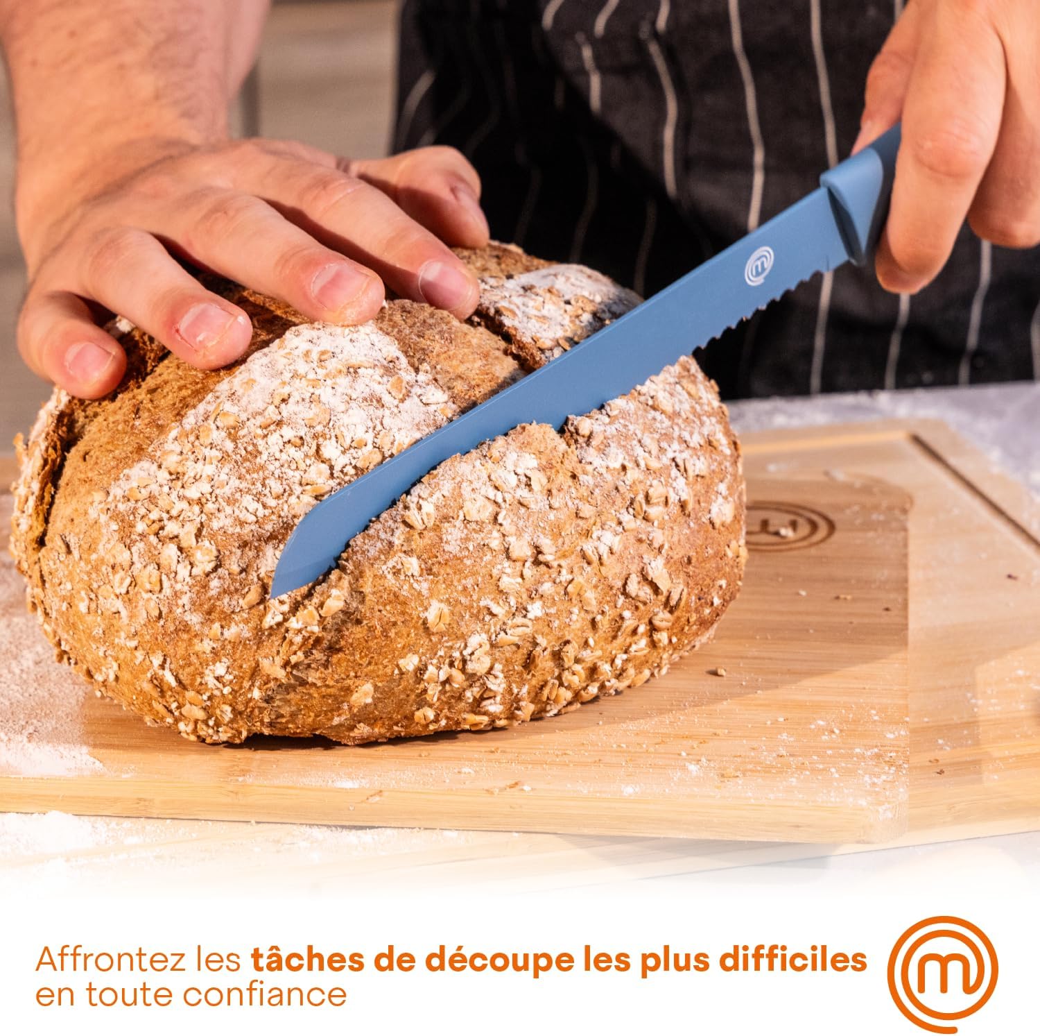 MasterChef - Collection Azure - 5 pièces - couteaux inox, poignées confort