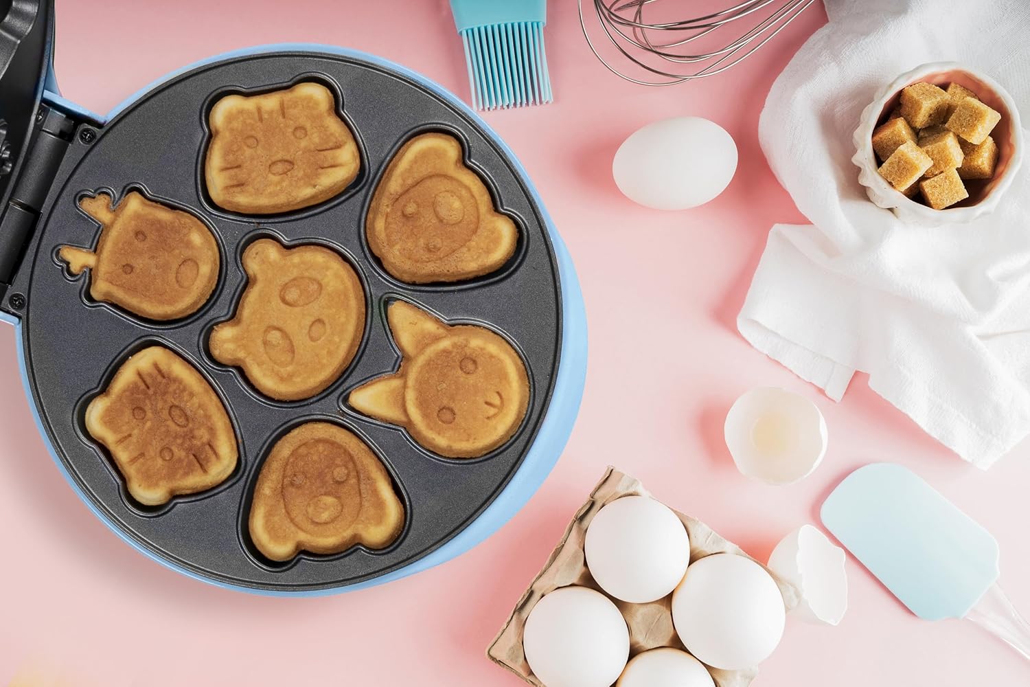 Bestron - Mini cookies bleu - 700W - plaques animaux, antiadhésif