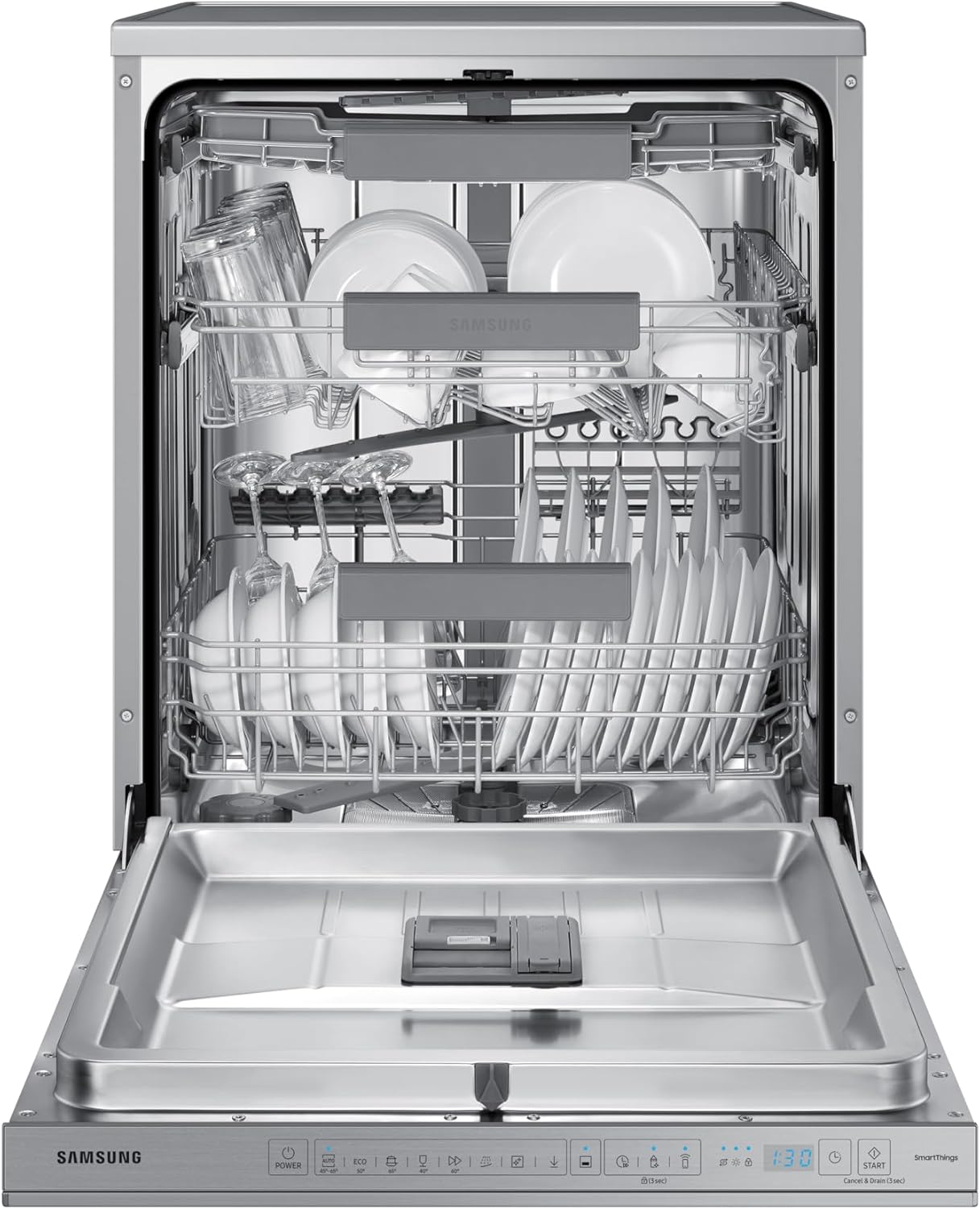 Samsung - Lave-vaisselle 14 couverts Wi-Fi inox, série 8000, DW60A8050FS/EF