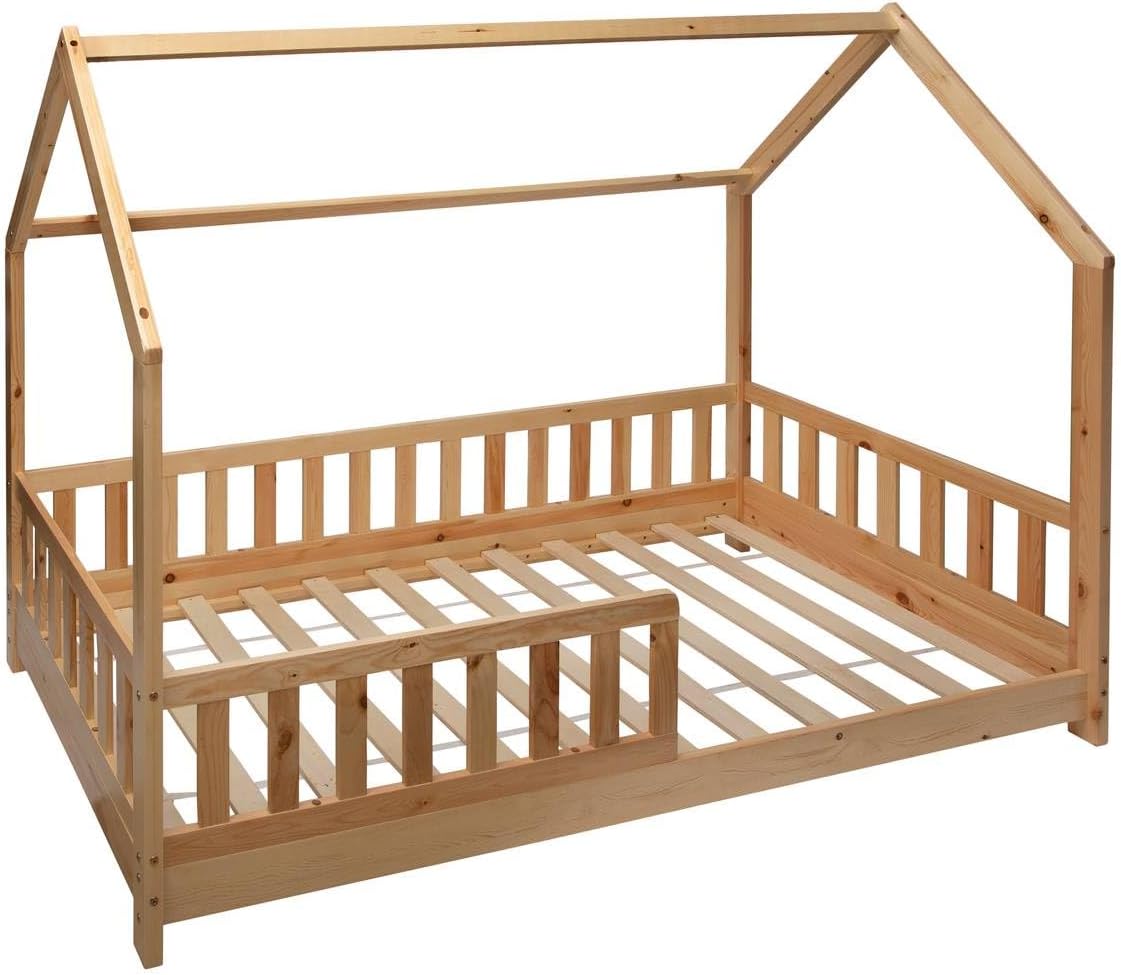 Atmosphera - lit cabane Bosco - 90x190 cm - bois naturel