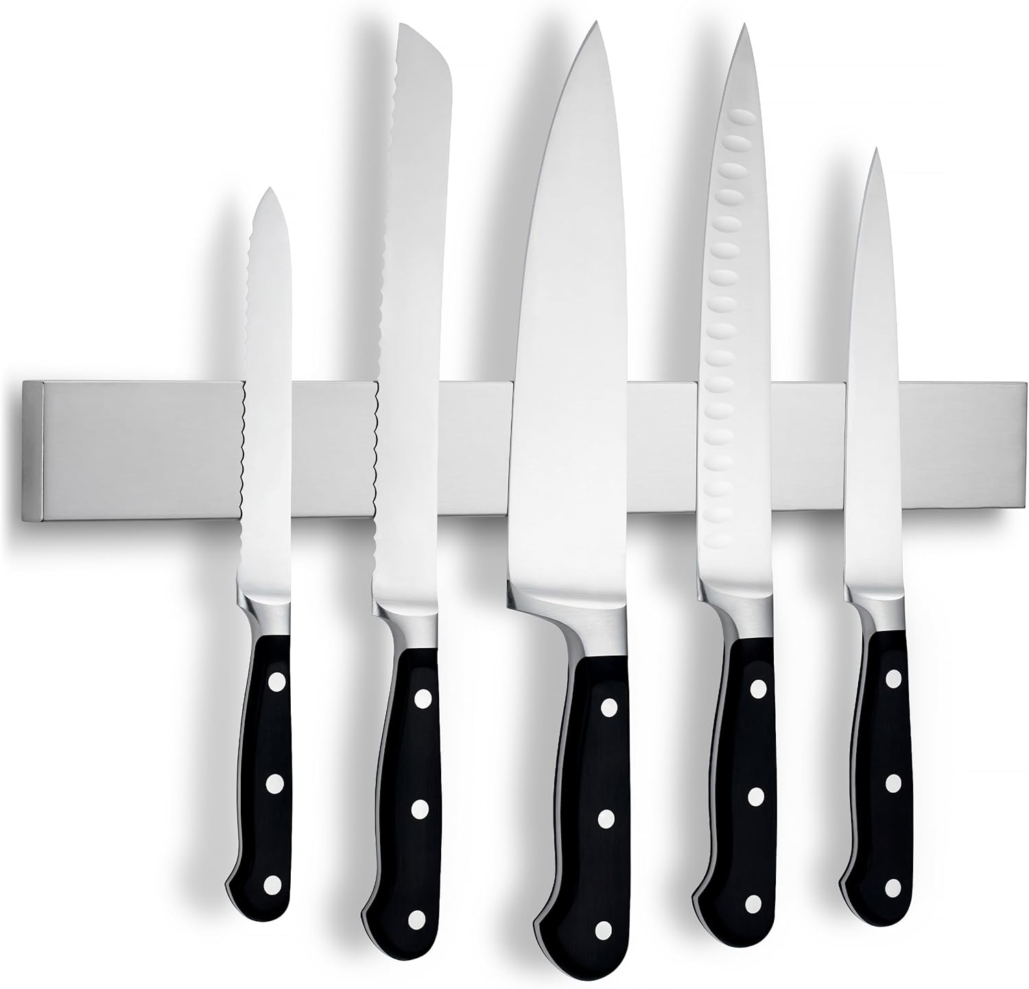 LARHN - Porte couteaux aimanté, 40cm, inox, fixation murale extra puissante