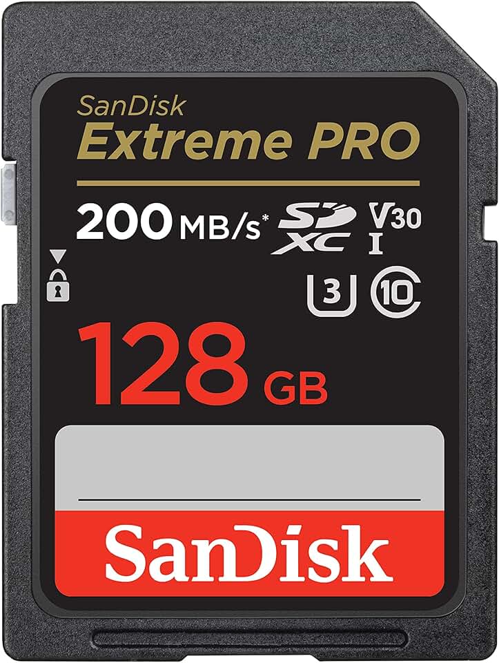 SanDisk - Extreme PRO SDXC 128 Go - 200Mo/s, UHS-I, U3, V30