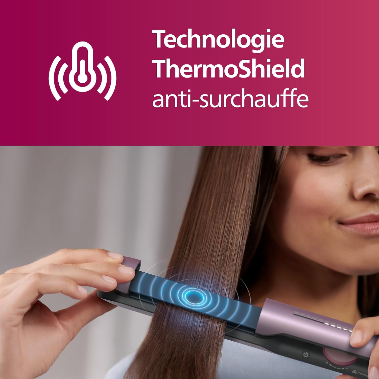 Philips - lisseur Série 5000 - 47x15mm - céramique, ThermoShield, BHS530/00