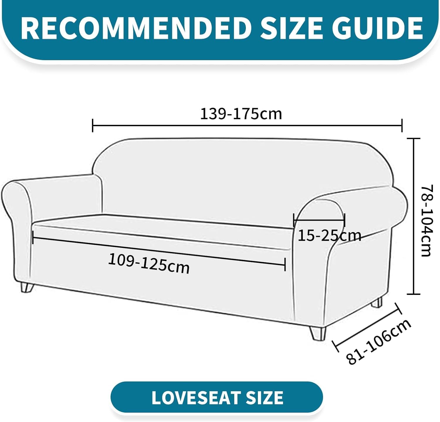 Housse de canapé 2 places extensible, antidérapante, lavable, khaki