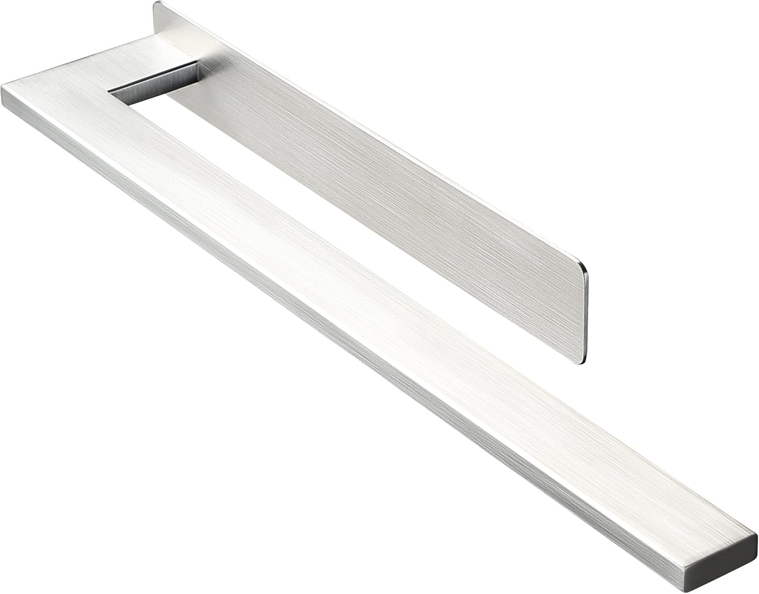 Porte-serviettes mural 304 inox, bras unique, adhésif, 34 cm, salle de bain, argent