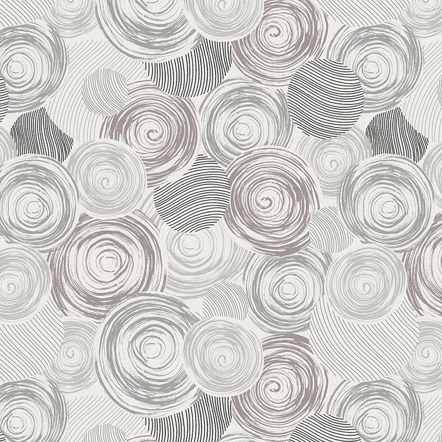 Nappe en toile cirée - Circle Gris - 140x140 cm - anti-taches, imperméable