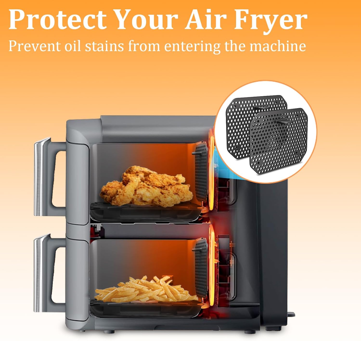 Grille anti-projection pour air fryer – silicone réutilisable, accessoires compatibles XL, SL400EU & SL300EU