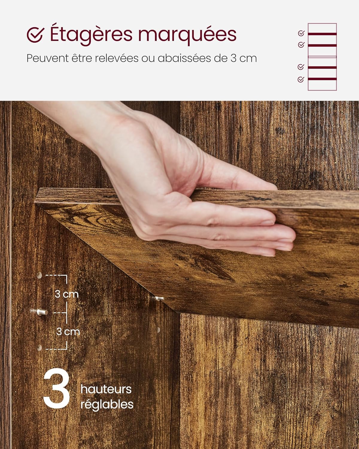 VASAGLE - étagère bibliothèque 6 niveaux 24x60x160,7cm bois ouvrant LBC166X01