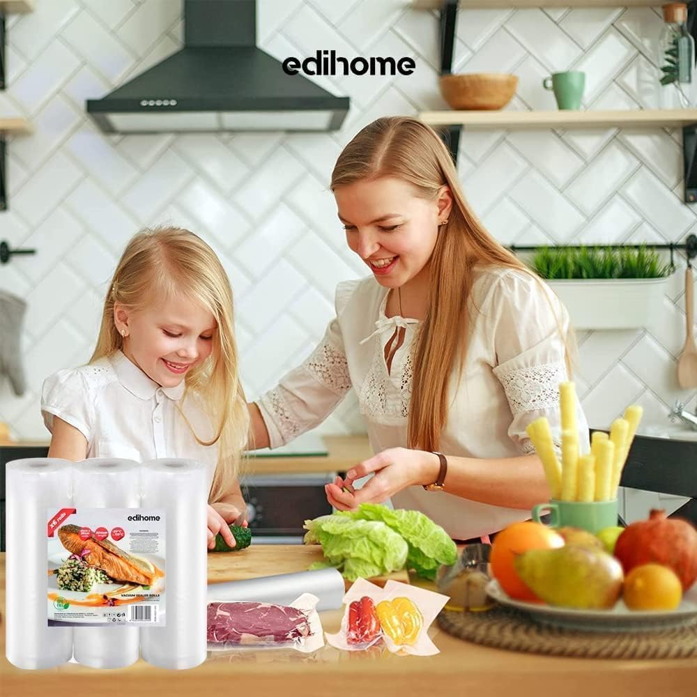 Edihome - rouleau sac sous vide - 28x300cm - sans BPA, lot de 2