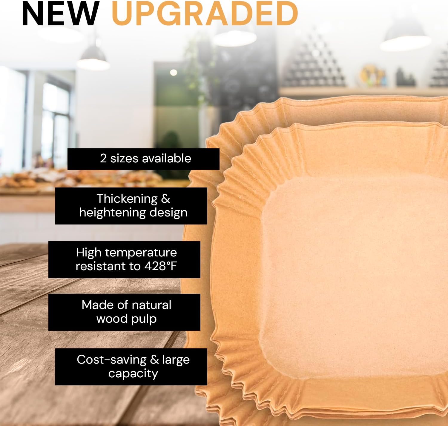 edihome - papier cuisson air fryer - 20-24 cm - 100 unités, jetable, BPA free