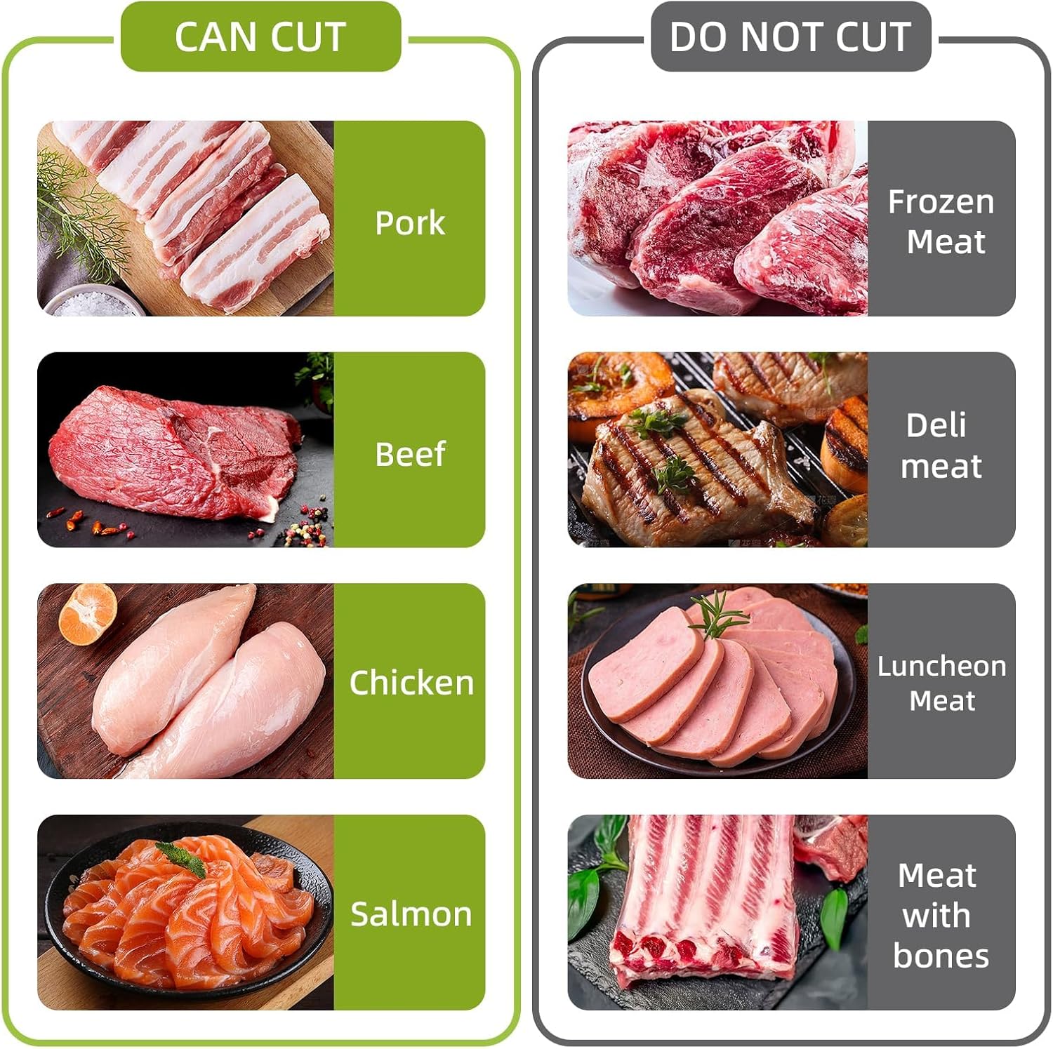 Trancheuse à viande manuelle - épaisseur réglable 2/4 mm - multifonction - accessoires inclus