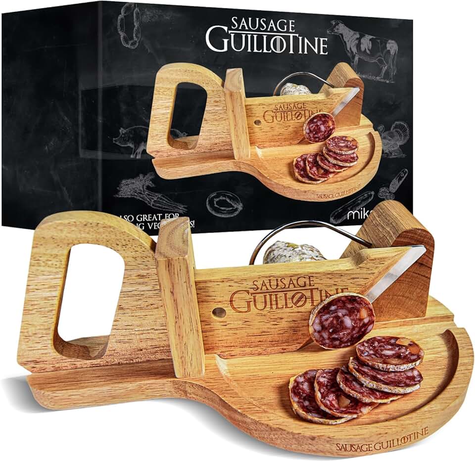 Mikamax - Guillotine à saucisse bois massif - coupe légumes et fromage