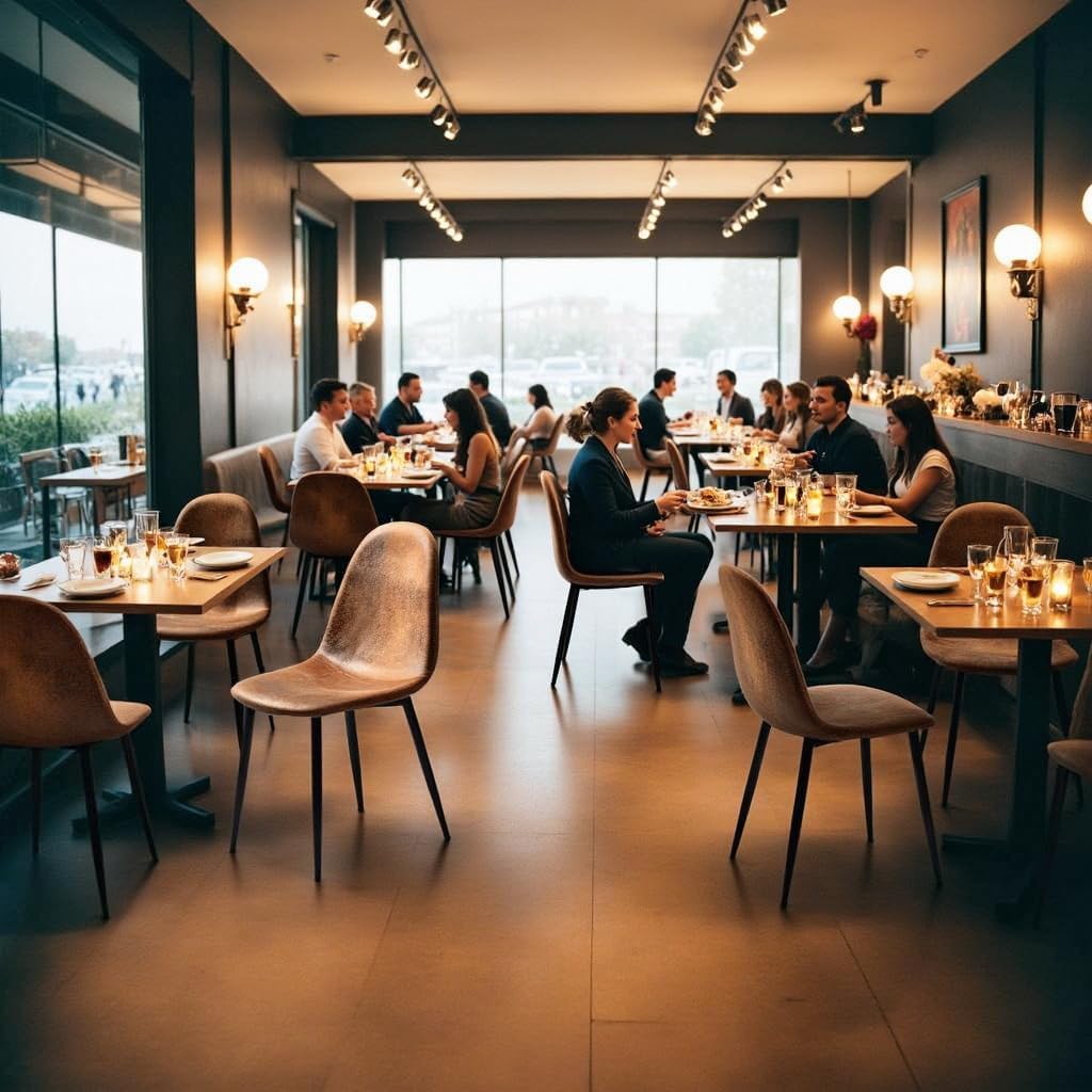 Chaises salle à manger - lot de 4, suédine marron, pieds métal noir, style rétro vintage