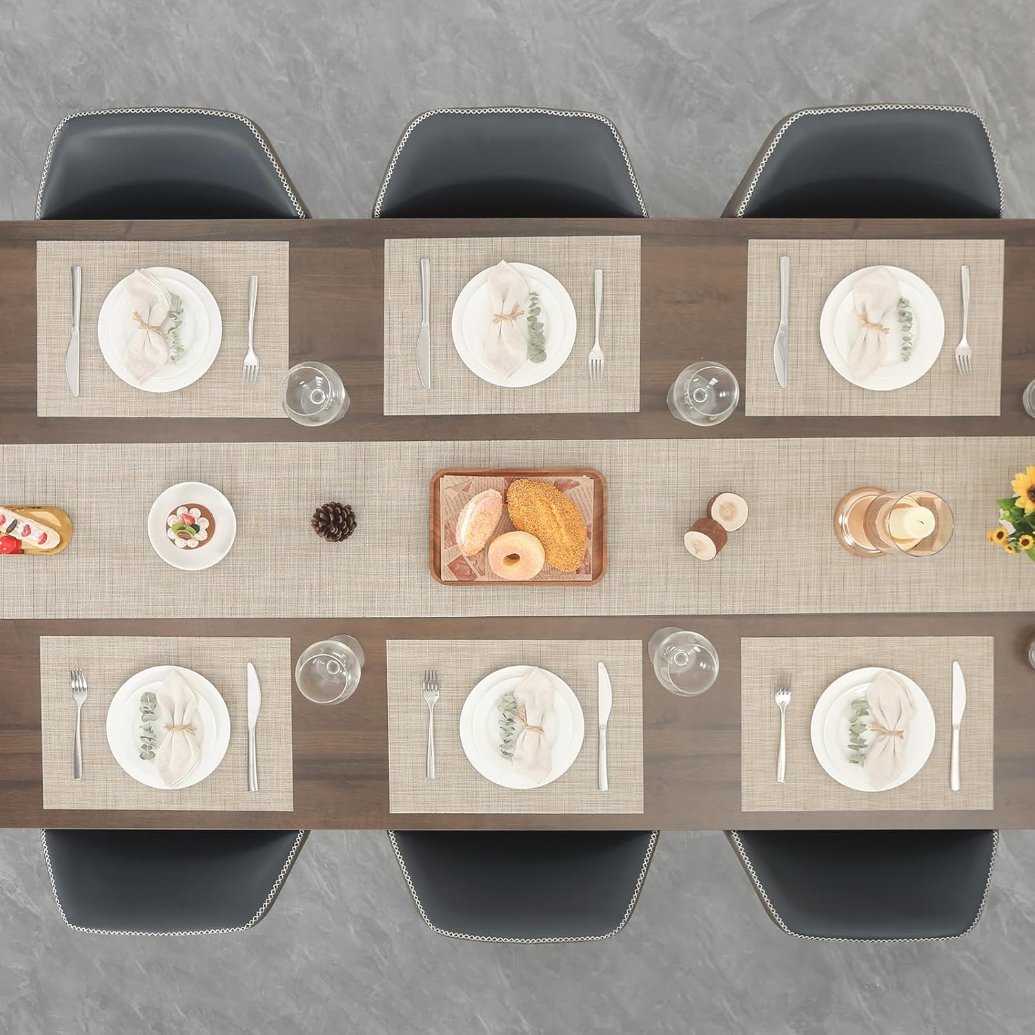 Myir - Sets de table JUN, lot de 6, 30x43.5cm, vinyle lavable, antidérapant