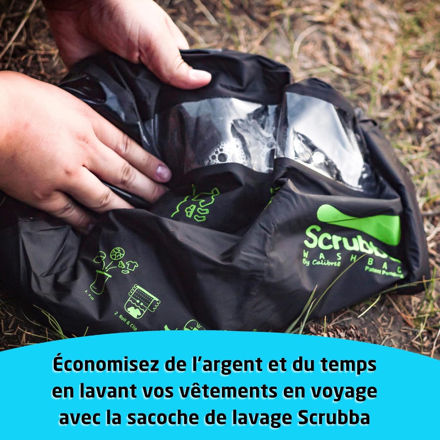 Scrubba - Sac Lave-Linge Portatif 2.0 - compact - lavage rapide, étanche, idéal voyage