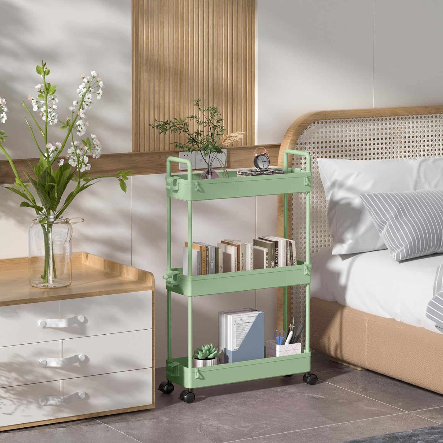 SOLEJAZZ - chariot 3 niveaux - étroit, mobile, roulettes, cuisine