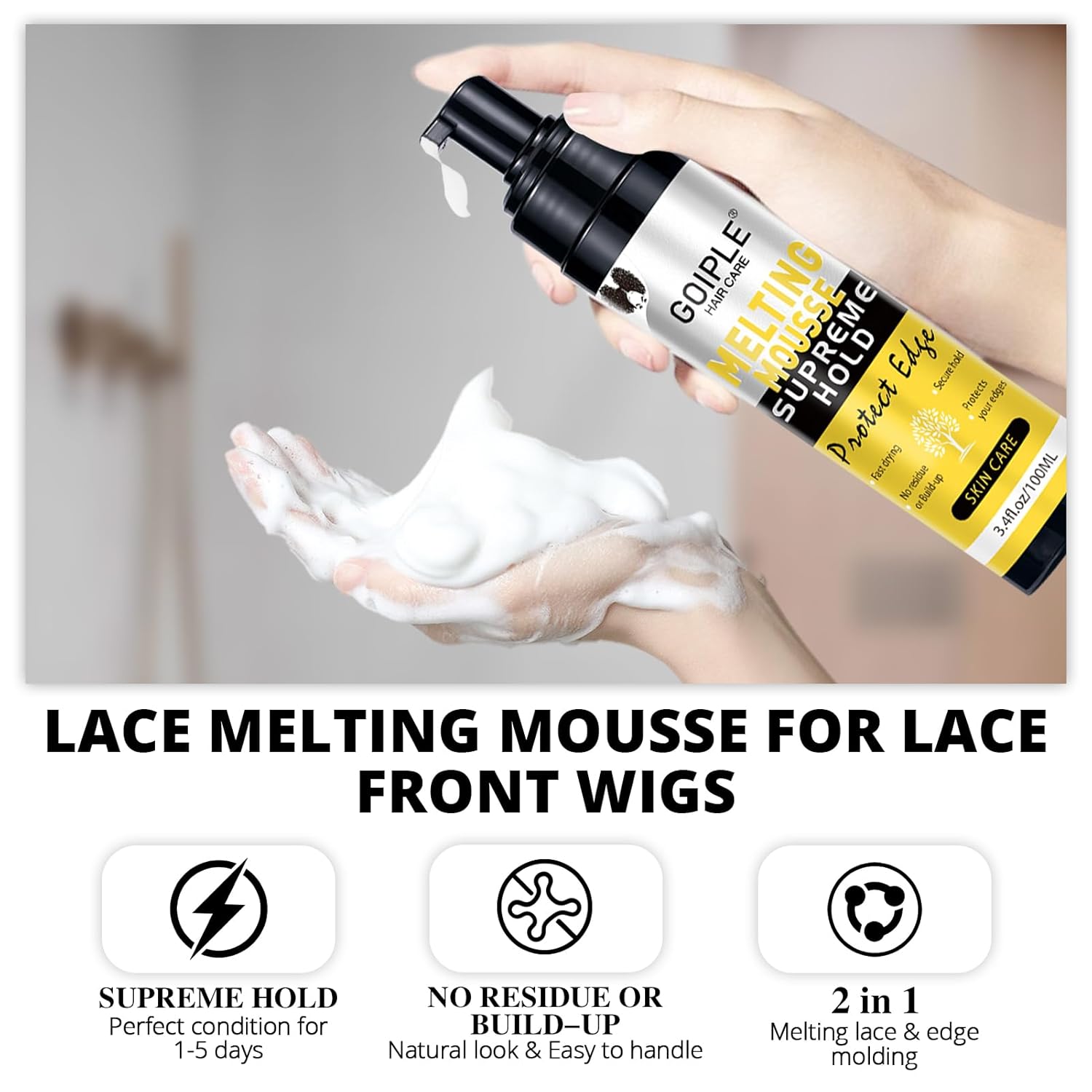 Spray de fusion de dentelle - adhésif sans colle - maintien durable - installation facile