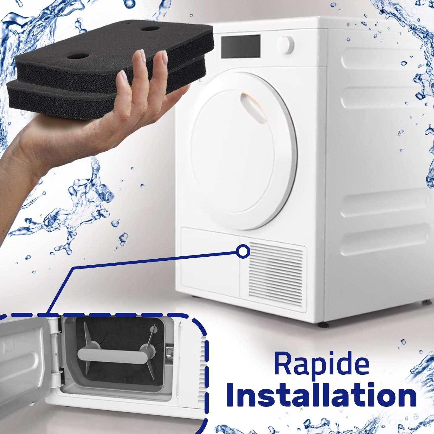 Miele - filtre sèche-linge - 208x155x30mm - pack 2 pièces, mousse, 9164761