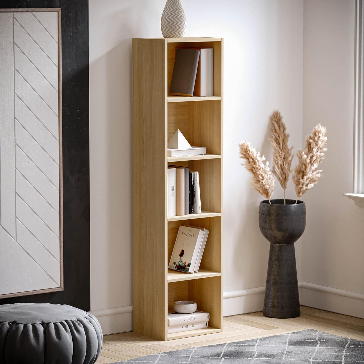 Vida Designs - Oxford Cube - 5 étagères en bois chêne, compacte