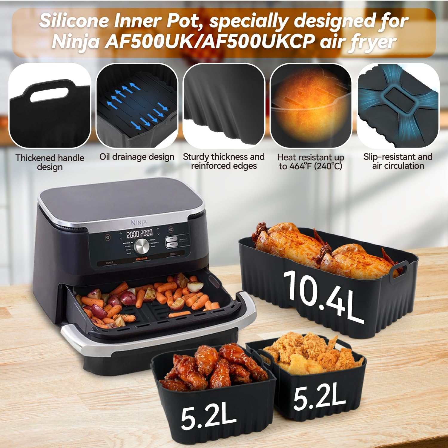 Accessoires Air Fryer - silicone pour Ninja 10.4L, 22 pièces, AF500EU