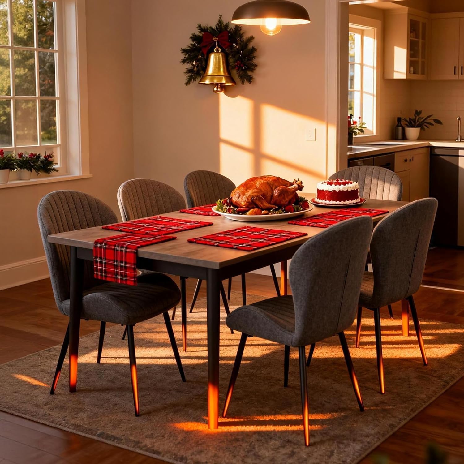 Chaises de salle à manger - lot de 2 - 60x58x83 cm - ergonomiques, accoudoirs, pieds métal, rembourrées, gris foncé