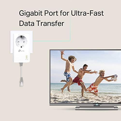 TP-Link - CPL 1000Mbps, port Gigabit, prise intégrée, kit 2 pièces, TL-PA7017P KIT