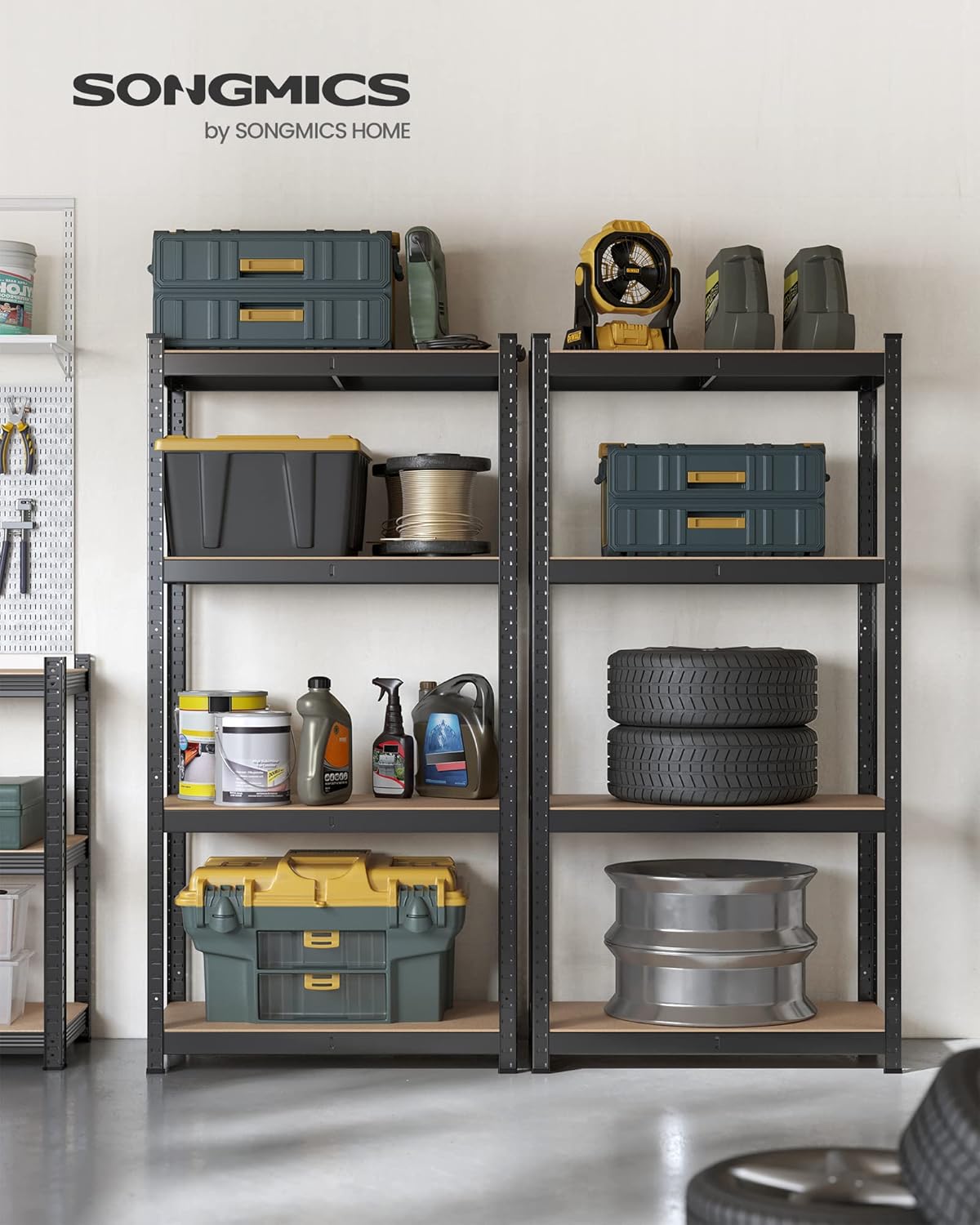 SONGMICS - étagère rangement 4 niveaux, 40x80x160cm, 520kg, GLR044B02