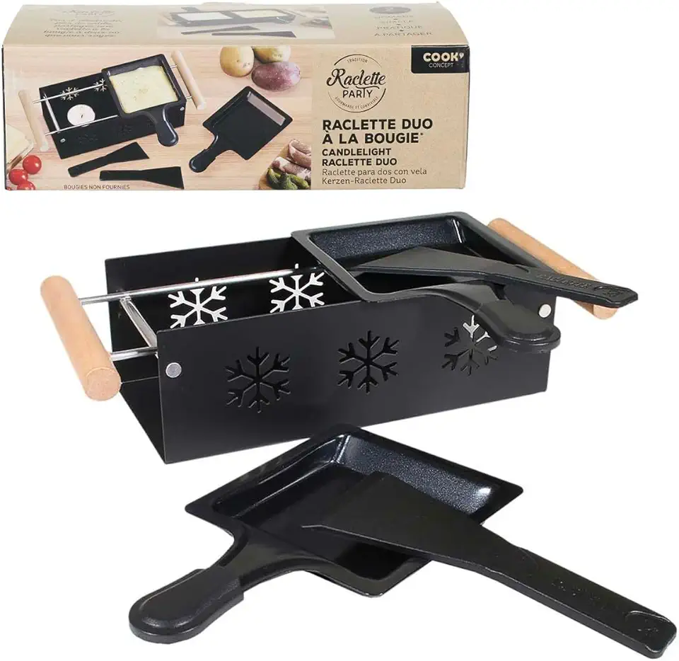 Cook Concept - raclette duo bougie - 62x32x11 cm - métal bois, KC2486