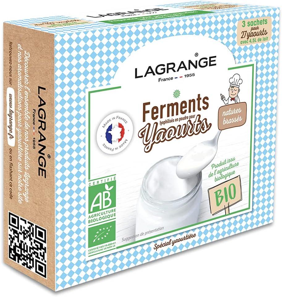 LAGRANGE - Ferment yaourt BIO - 3x12g - Français, 1,5L lait - 385001