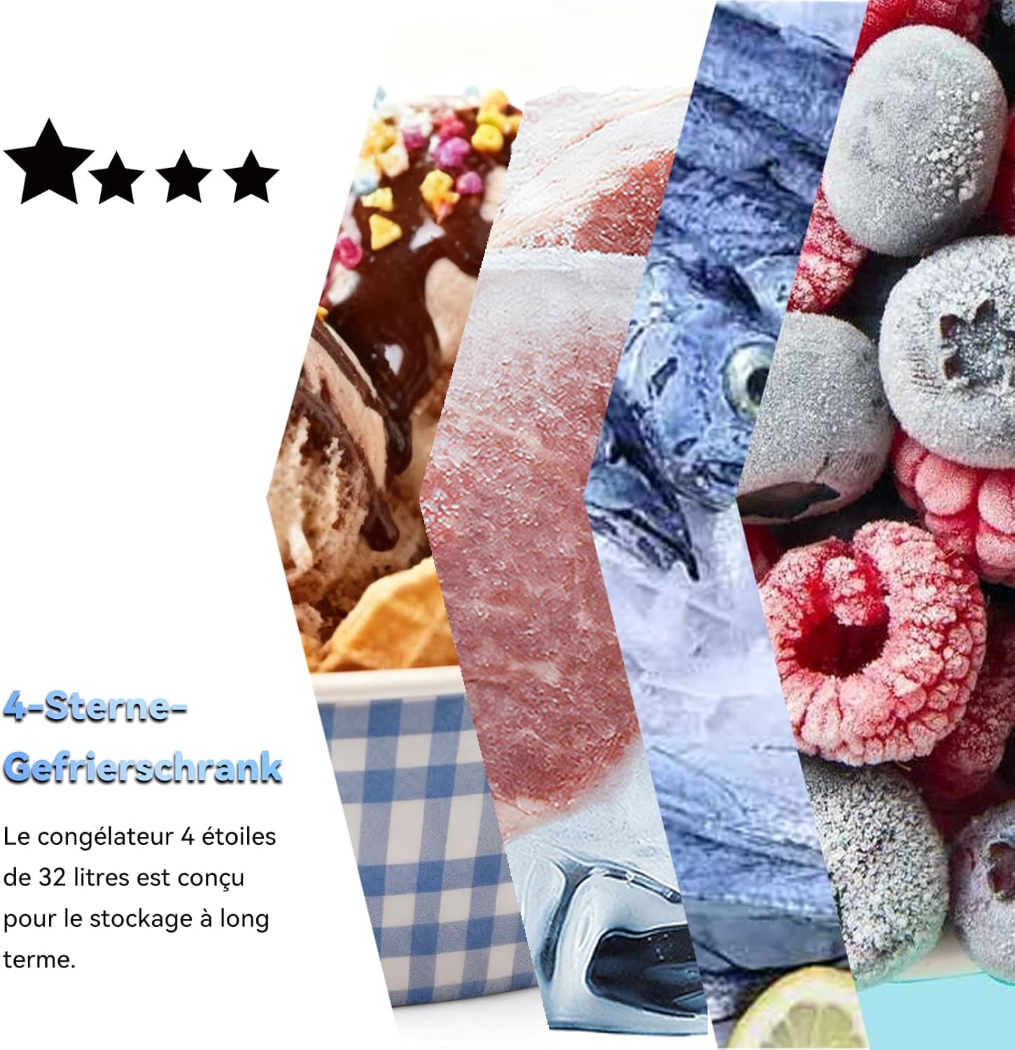 magictec - Frigo vintage série - 120L, congélateur 32L, Low Frost, éclairage LED